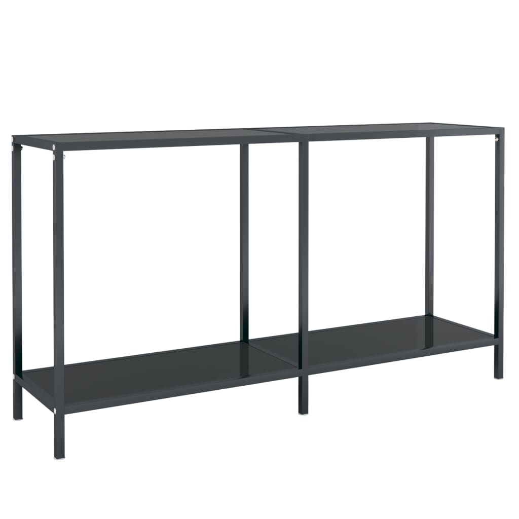 Console Table Black 140x35x75.5 cm Tempered Glass