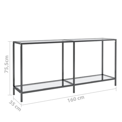 Console Table Transparent 160x35x75.5 cm Tempered Glass