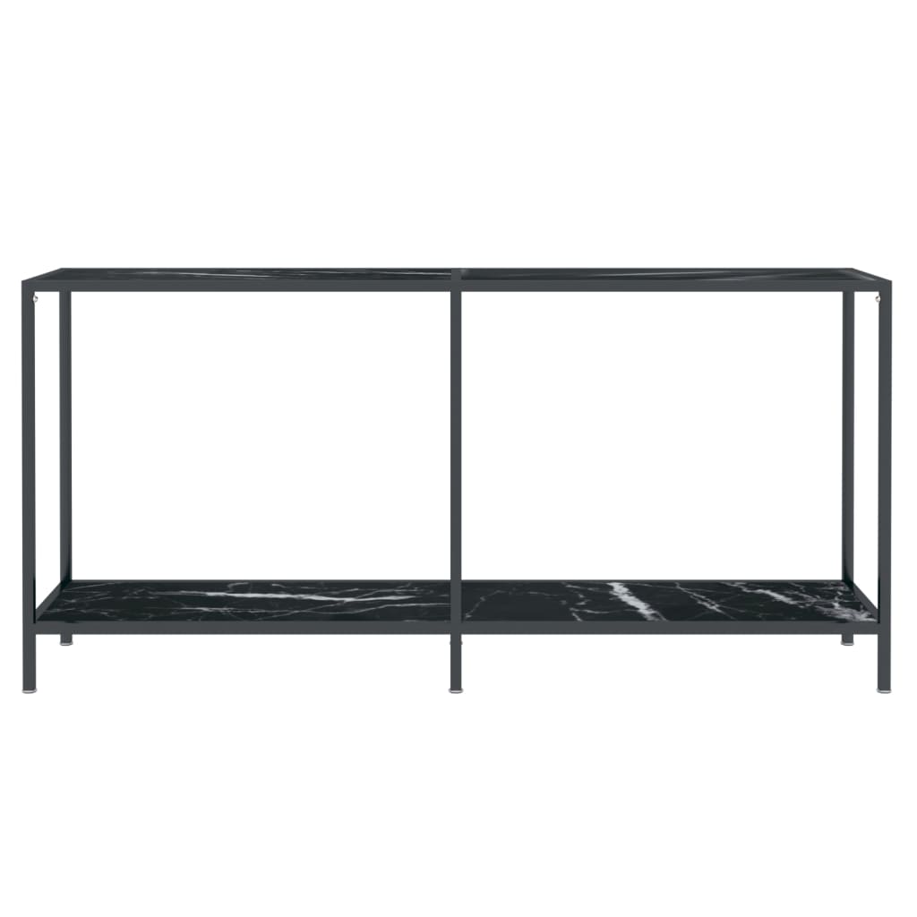 Console Table Black 160x35x75.5 cm Tempered Glass