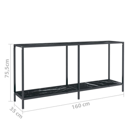 Console Table Black 160x35x75.5 cm Tempered Glass