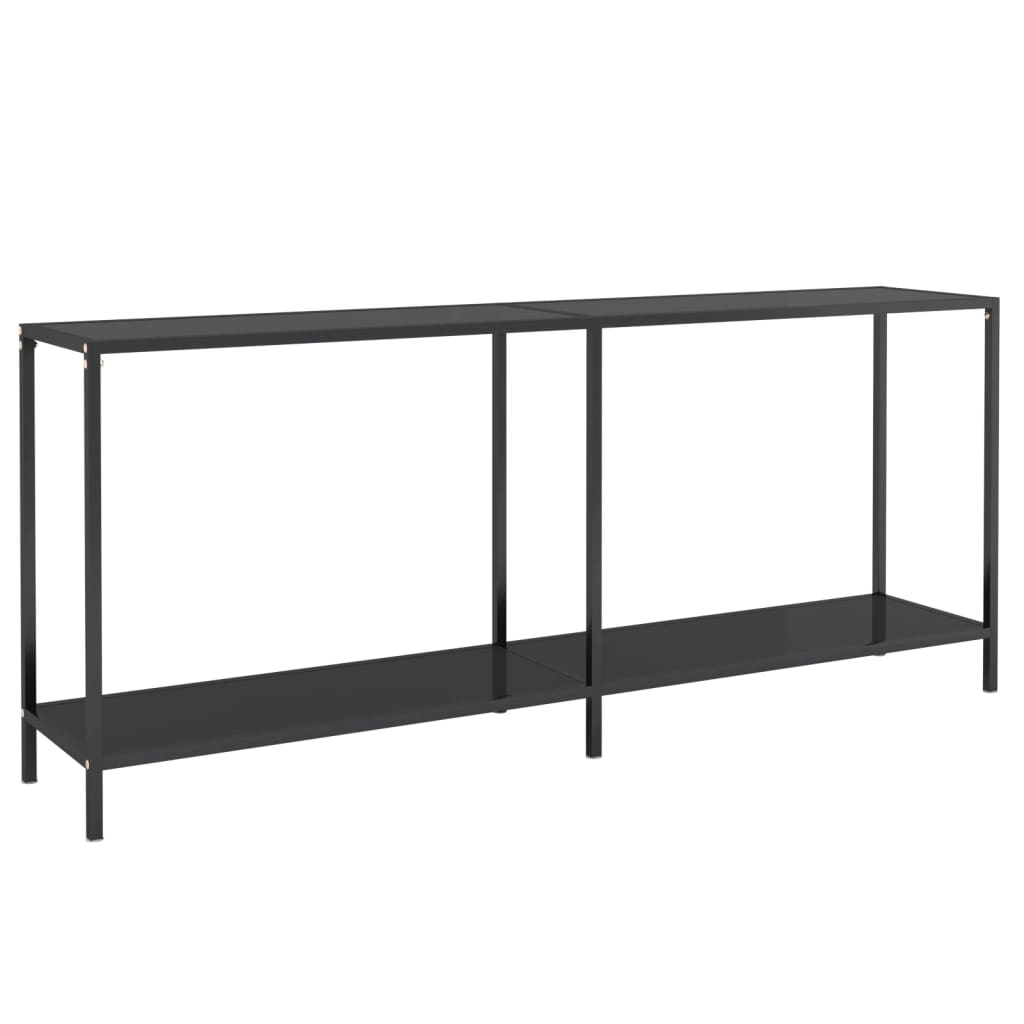 Console Table Black 180x35x75.5 cm Tempered Glass