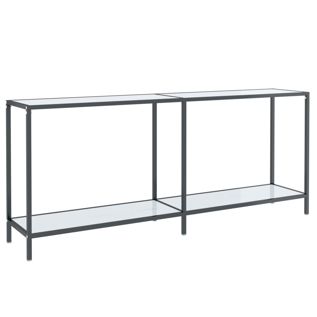 Console Table White 180x35x75.5 cm Tempered Glass