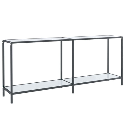 Console Table White 180x35x75.5 cm Tempered Glass