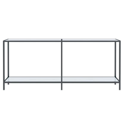 Console Table White 180x35x75.5 cm Tempered Glass