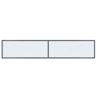 Console Table White 180x35x75.5 cm Tempered Glass