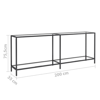 Console Table Transparent 200x35x75.5 cm Tempered Glass