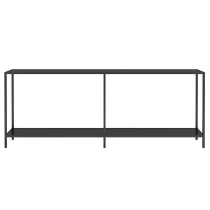 Console Table Black 200x35x75.5 cm Tempered Glass