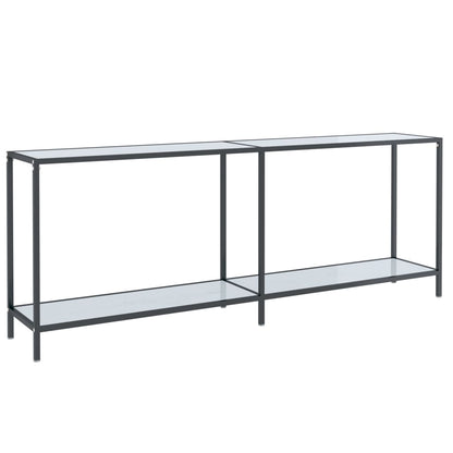 Console Table White 200x35x75.5 cm Tempered Glass