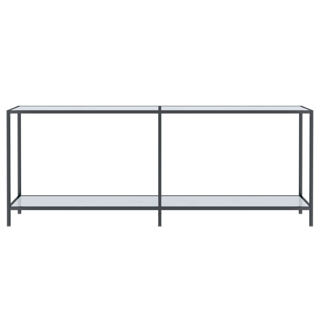 Console Table White 200x35x75.5 cm Tempered Glass