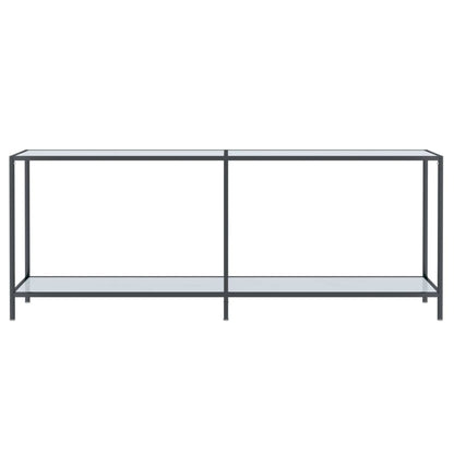 Console Table White 200x35x75.5 cm Tempered Glass