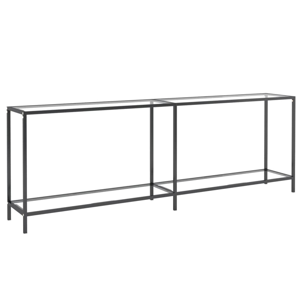 Console Table Transparent 220x35x75.5 cm Tempered Glass