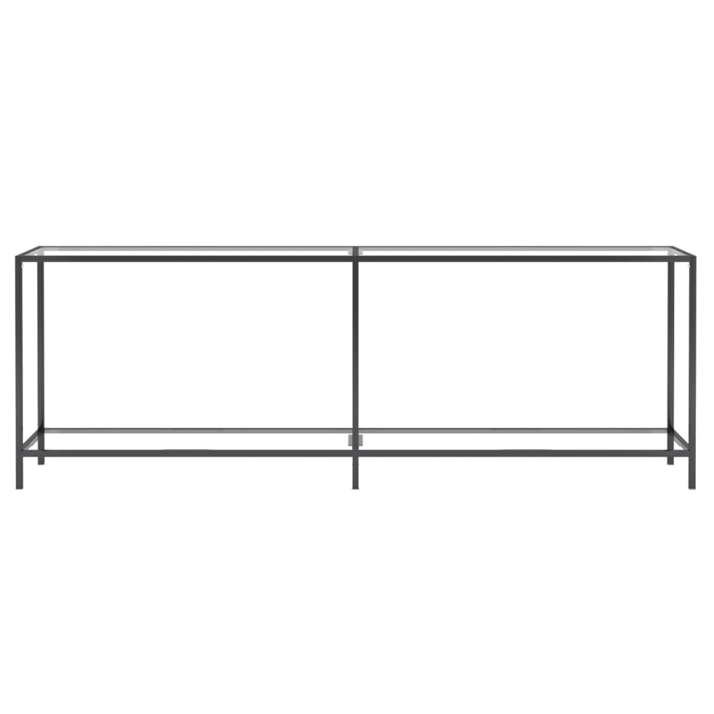 Console Table Transparent 220x35x75.5 cm Tempered Glass