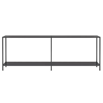 Console Table Black 220x35x75.5 cm Tempered Glass