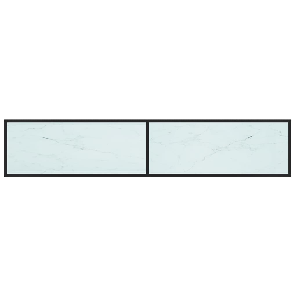 TV Cabinet White Marble 200x40x40.5 cm Tempered Glass