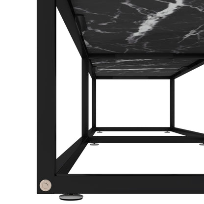 TV Cabinet Black Marble 200x40x40.5 cm Tempered Glass