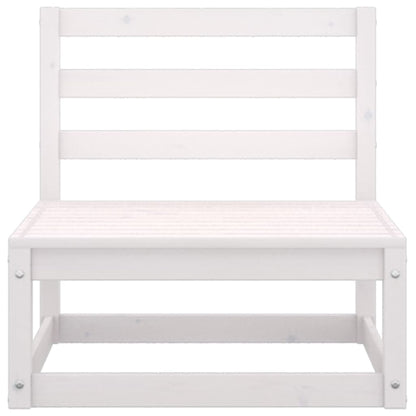 5 Piece Garden Lounge Set White Solid Wood Pine