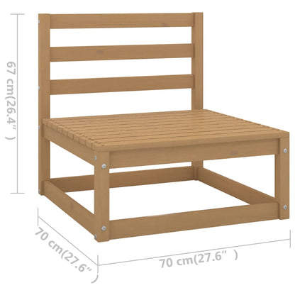 4 Piece Garden Lounge Set Honey Brown Solid Wood Pine