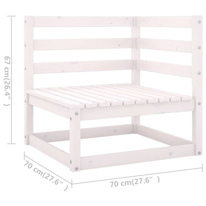 13 Piece Garden Lounge Set White Solid Wood Pine