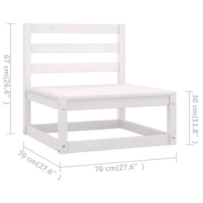 13 Piece Garden Lounge Set White Solid Wood Pine