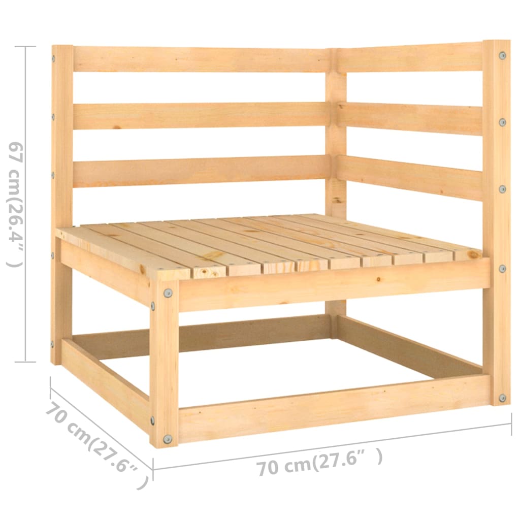 9 Piece Garden Lounge Set Solid Wood Pine