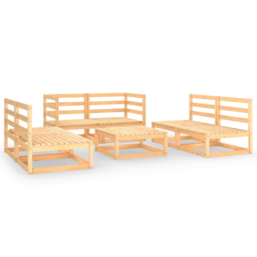 7 Piece Garden Lounge Set Solid Pinewood