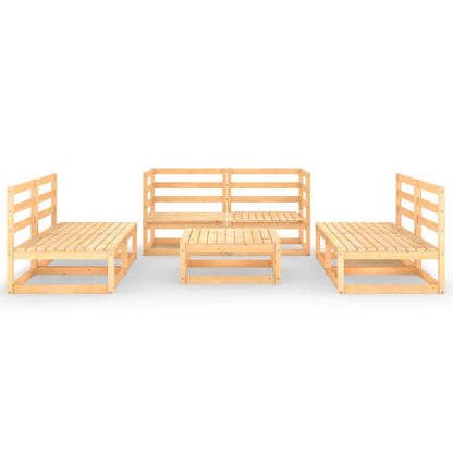 7 Piece Garden Lounge Set Solid Pinewood