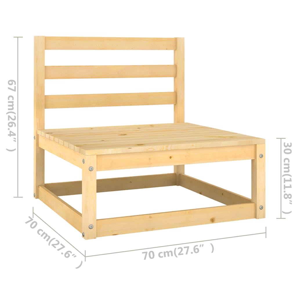 4 Piece Garden Lounge Set Solid Wood Pine