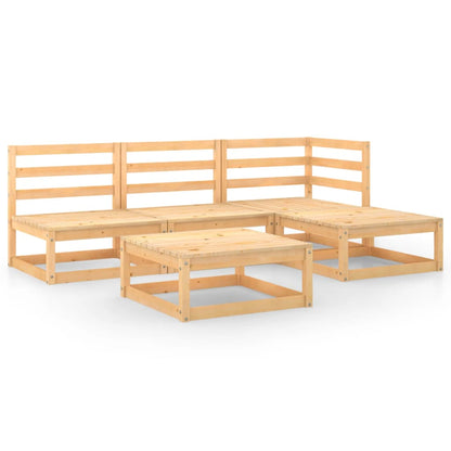 5 Piece Garden Lounge Set Solid Wood Pine