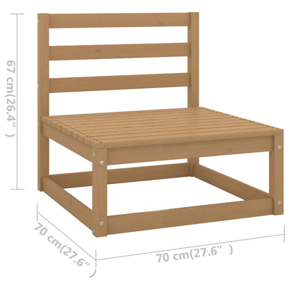 5 Piece Garden Lounge Set Honey Brown Solid Wood Pine