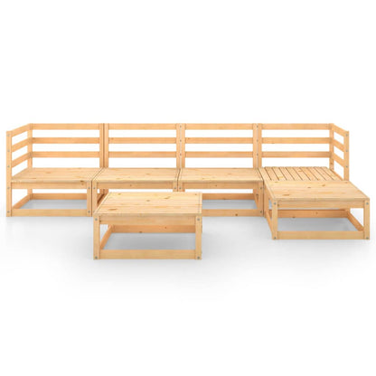 6 Piece Garden Lounge Set Solid Wood Pine