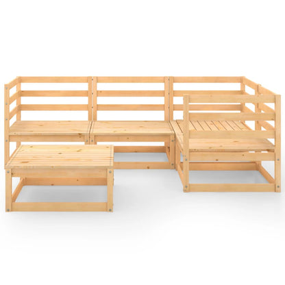 5 Piece Garden Lounge Set Solid Wood Pine