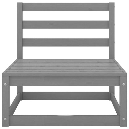 10 Piece Garden Lounge Set Grey Solid Pinewood