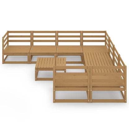 9 Piece Garden Lounge Set Solid Pinewood