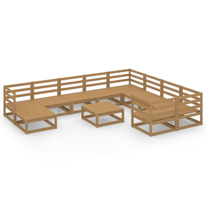 11 Piece Garden Lounge Set Solid Pinewood