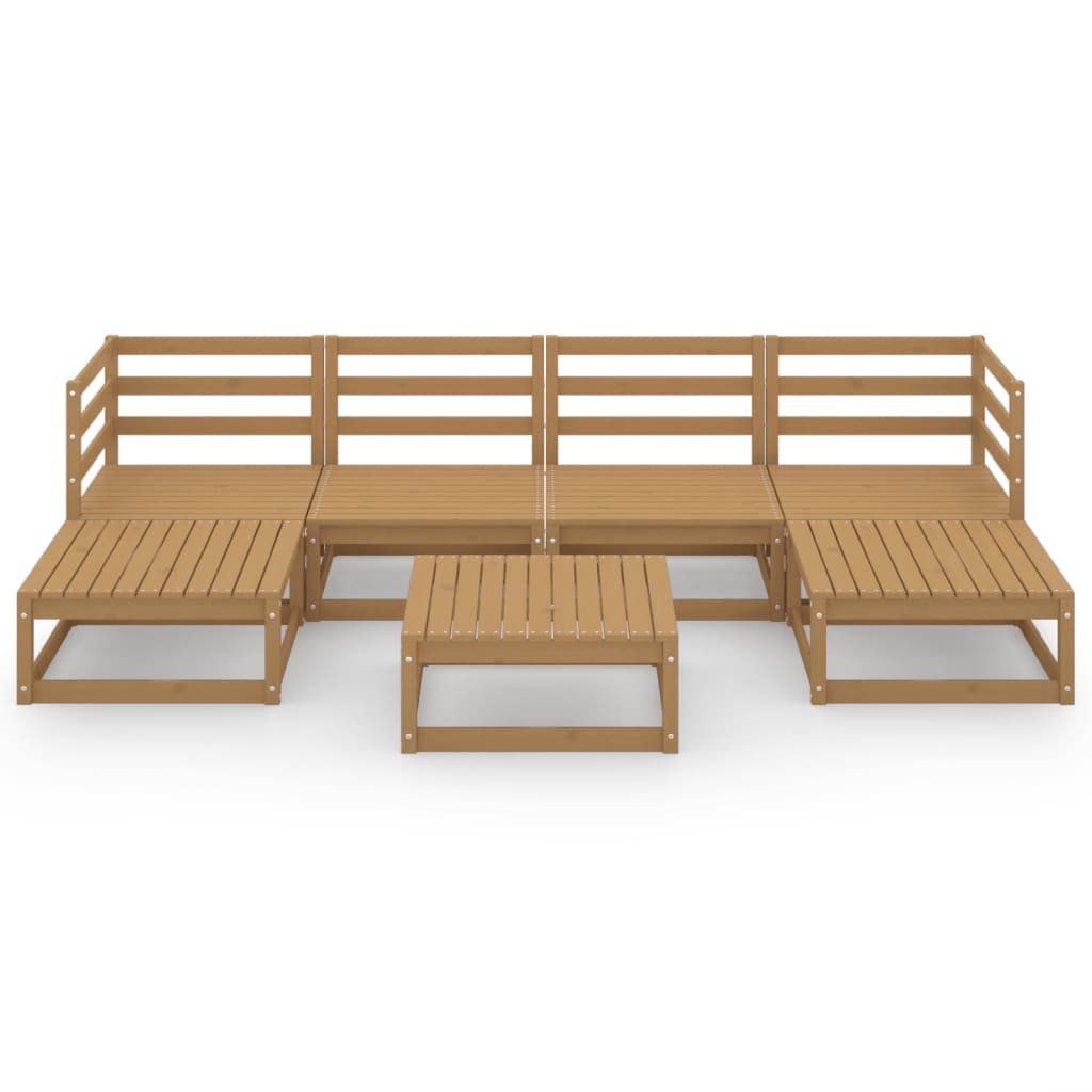 7 Piece Garden Lounge Set Solid Pinewood