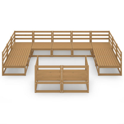 11 Piece Garden Lounge Set Solid Pinewood