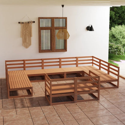 11 Piece Garden Lounge Set Solid Pinewood