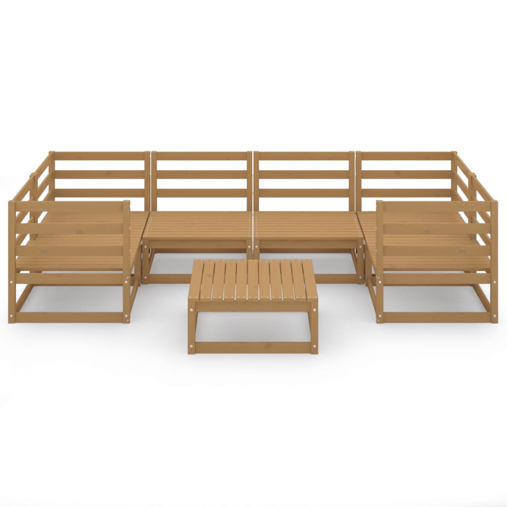 7 Piece Garden Lounge Set Solid Pinewood