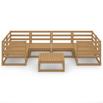 7 Piece Garden Lounge Set Solid Pinewood