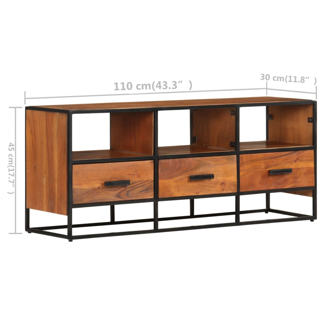 TV Cabinet 110x30x45 cm Solid Acacia Wood