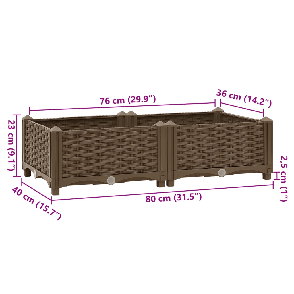 Raised Bed 80x40x23 cm Polypropylene