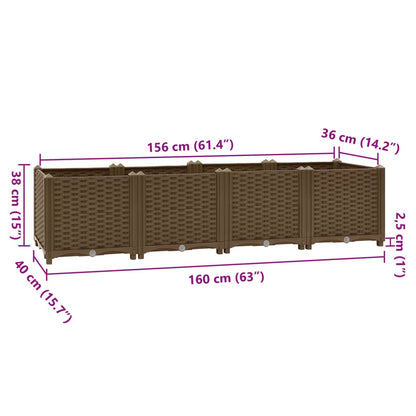 Raised Bed 160x40x38 cm Polypropylene