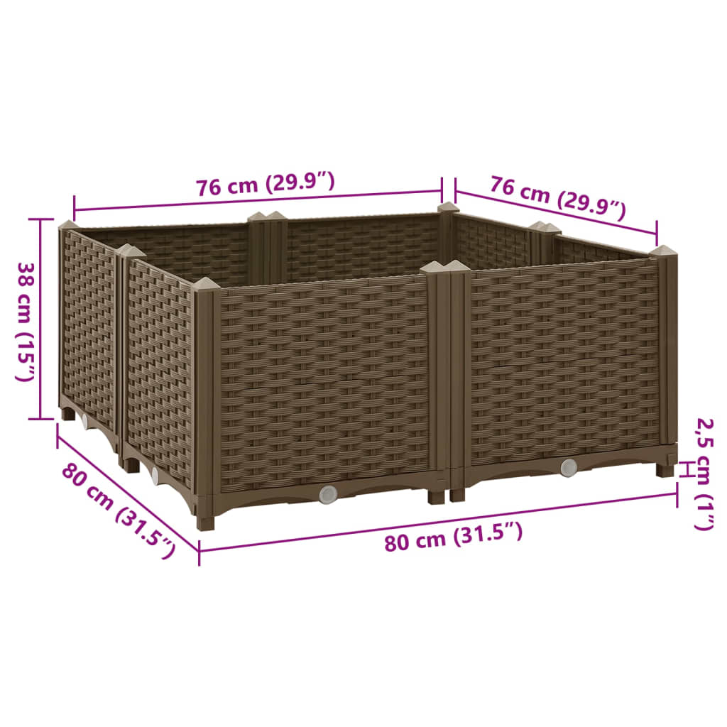 Raised Bed 80x80x38 cm Polypropylene