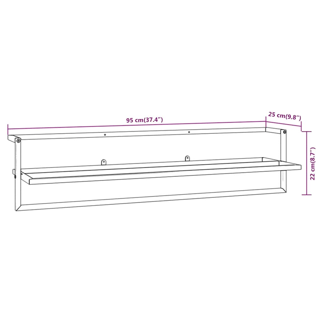 Towel Rack Black 95x25x22 cm Iron