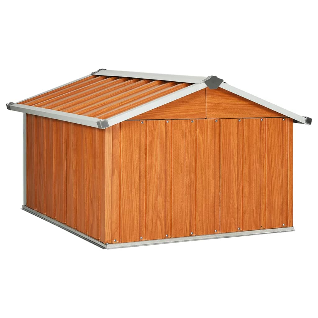 Garden Robot Lawnmower Shed 92x97x63 cm Galvanised Steel Brown