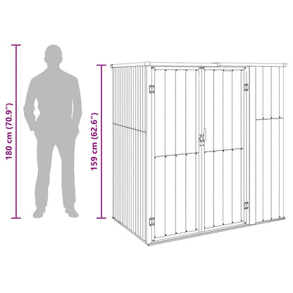 Garden Tool Shed Brown 161x89x161 cm Galvanised Steel