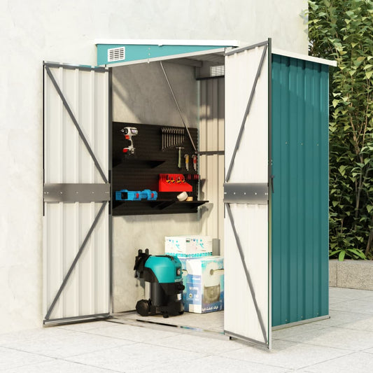 Wall-mounted Garden Shed Green 118x100x178 cm Galvanised Steel