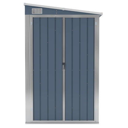 Wall-mounted Garden Shed Grey 118x288x178 cm Galvanised Steel