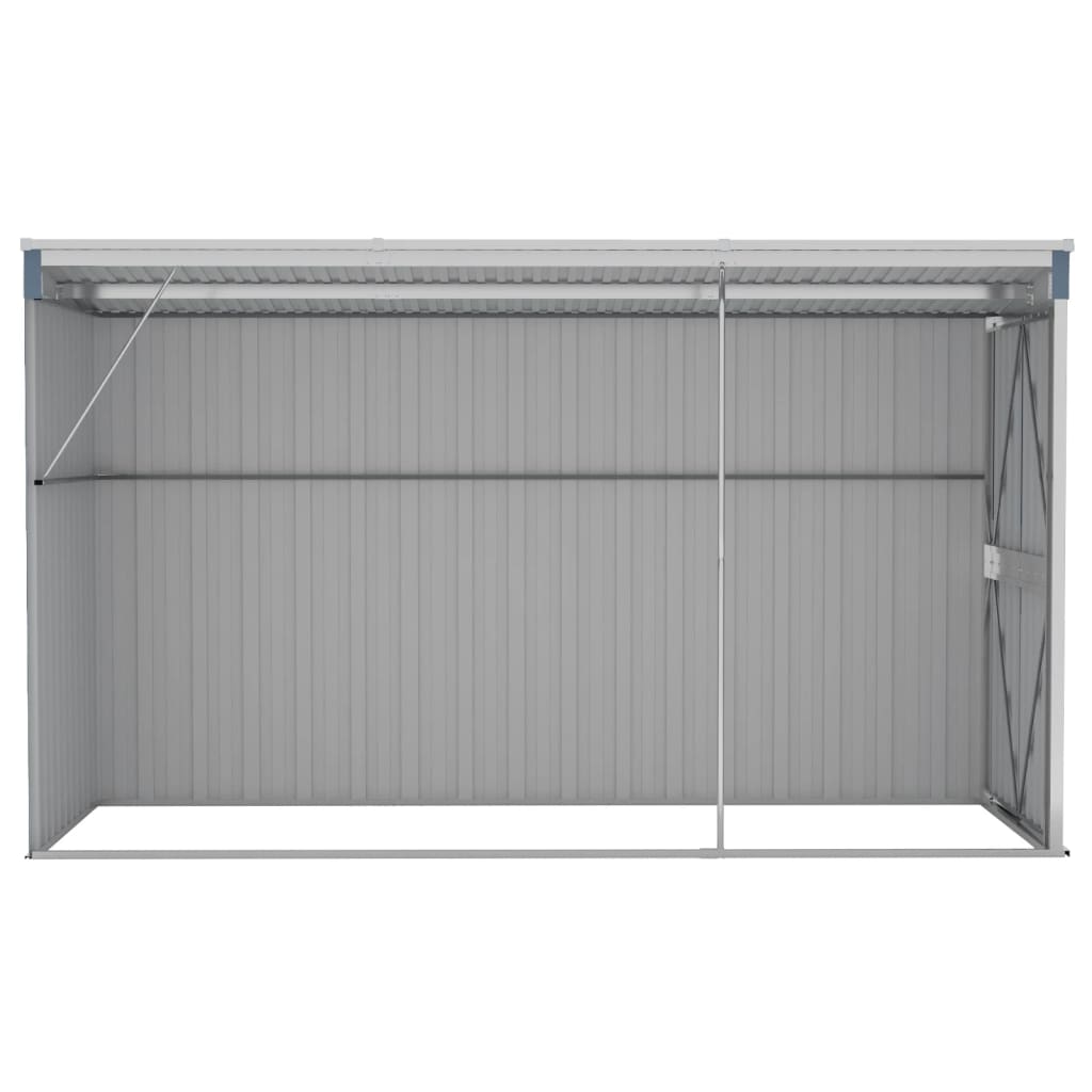 Wall-mounted Garden Shed Grey 118x288x178 cm Galvanised Steel