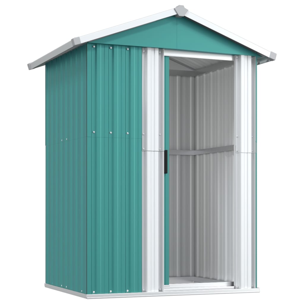 Garden Shed Green 126x97.5x177 cm Galvanised Steel